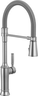 SINGLE-HANDLE PULL-DOWN SPRING KITCHEN FAUCET IN LUMICOAT ARCTIC STAINLESS 