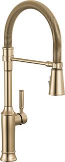 SINGLE-HANDLE PULL-DOWN SPRING KITCHEN FAUCET IN LUMICOAT CHAMPAGNE BRONZE 
