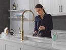 Single Handle Pull Down Kitchen Faucet in Lumicoat Champagne Bronze 