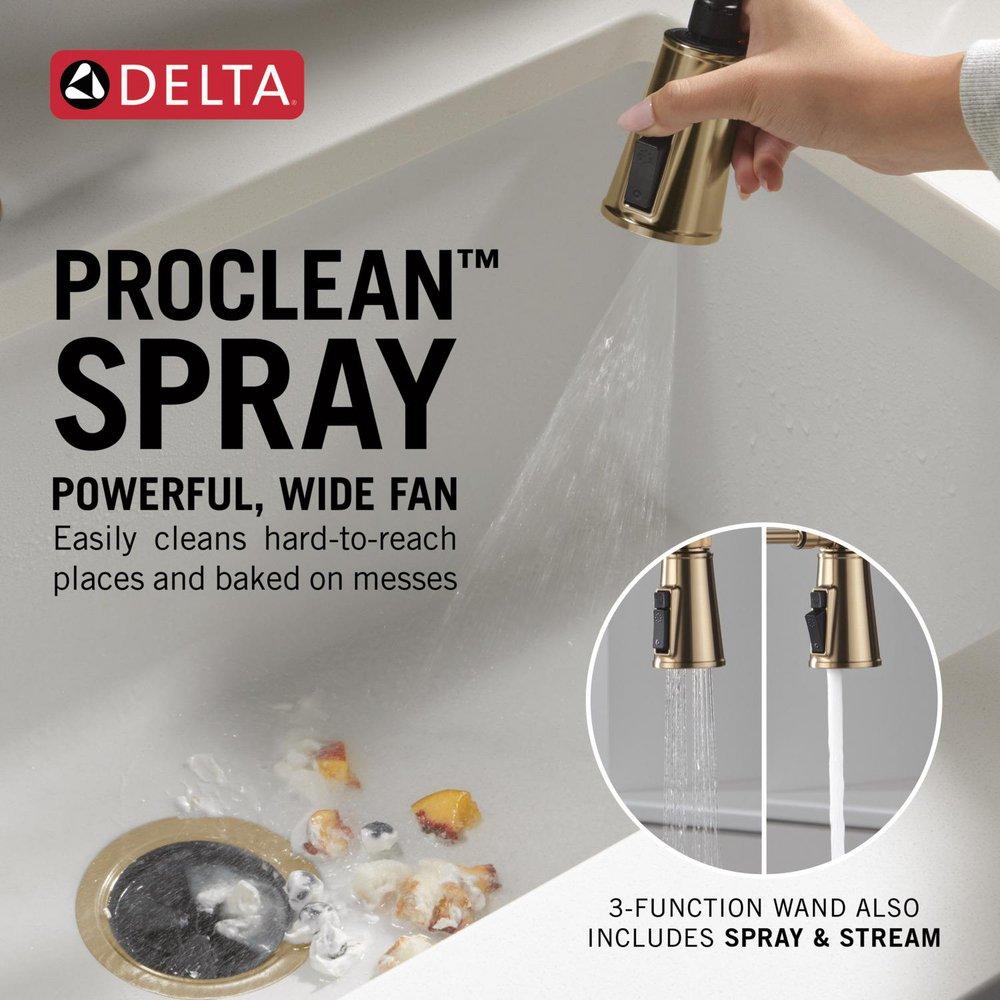 Single Handle Pull Down Kitchen Faucet in Lumicoat Champagne Bronze 