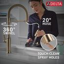 Single Handle Pull Down Kitchen Faucet in Lumicoat Champagne Bronze 