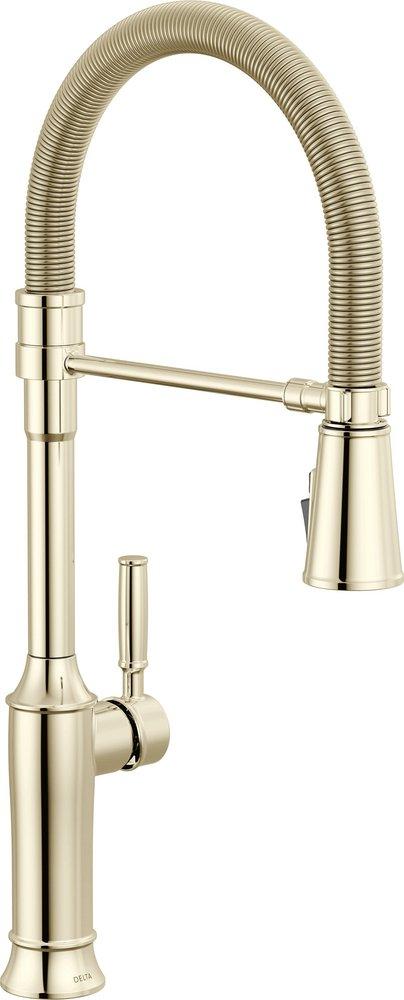 SINGLE-HANDLE PULL-DOWN SPRING KITCHEN FAUCET IN LUMICOAT POLISHED NICKEL 