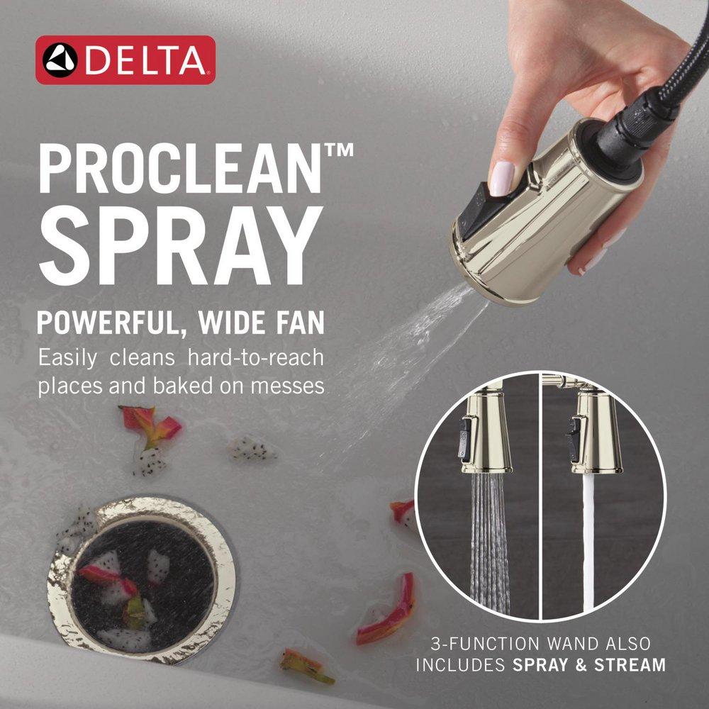 SINGLE-HANDLE PULL-DOWN SPRING KITCHEN FAUCET IN LUMICOAT POLISHED NICKEL 