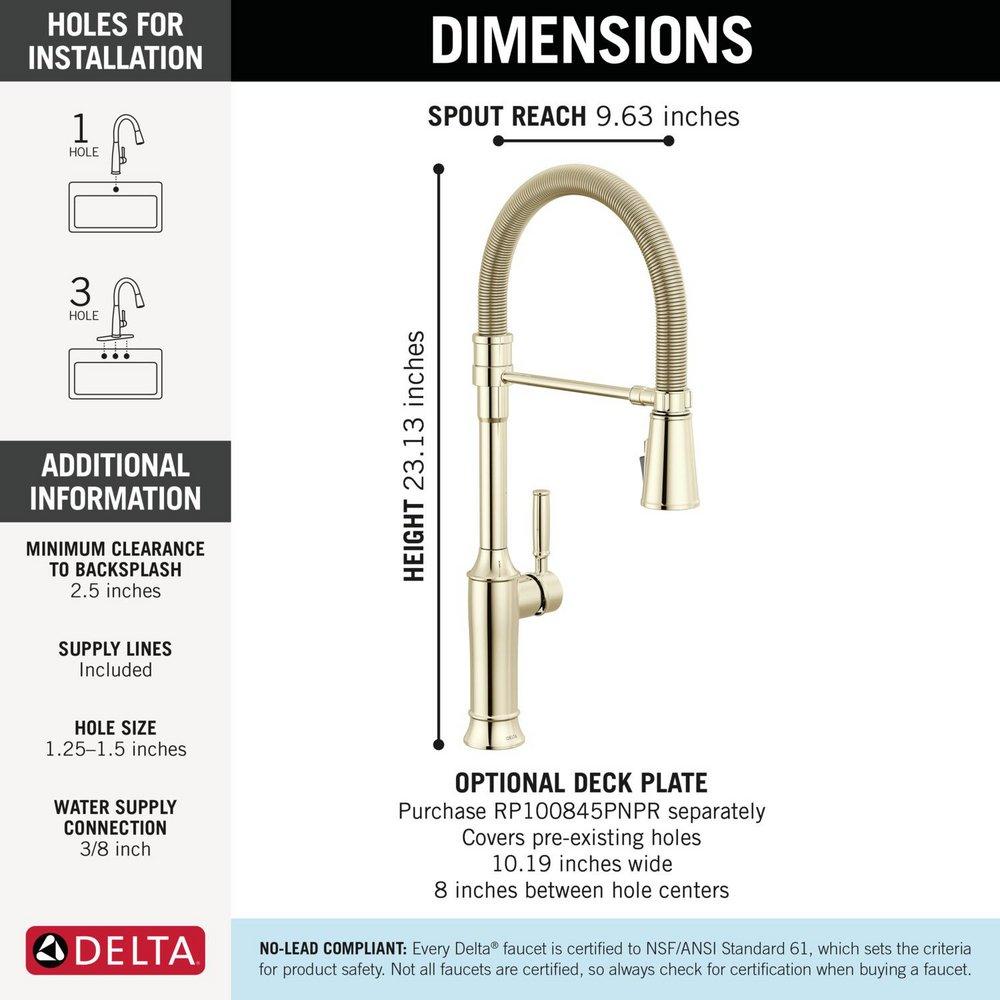SINGLE-HANDLE PULL-DOWN SPRING KITCHEN FAUCET IN LUMICOAT POLISHED NICKEL 