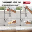 TOUCH2O TECHNOLOGY KITCHEN FAUCET WITH TOUCHLESS TECHNOLOGY IN LUMICOAT ARCTIC STAINLESS 