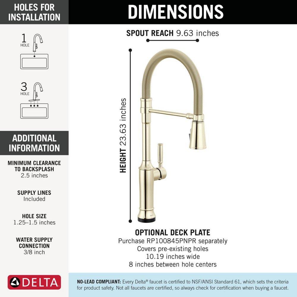 TOUCH2O TECHNOLOGY KITCHEN FAUCET WITH TOUCHLESS TECHNOLOGY IN LUMICOAT POLISHED NICKEL 