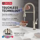 TOUCH2O TECHNOLOGY KITCHEN FAUCET WITH TOUCHLESS TECHNOLOGY IN LUMICOAT POLISHED NICKEL 