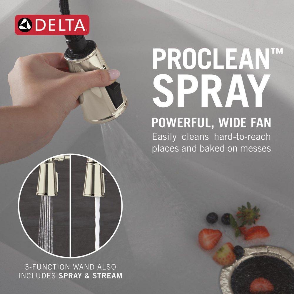 TOUCH2O TECHNOLOGY KITCHEN FAUCET WITH TOUCHLESS TECHNOLOGY IN LUMICOAT POLISHED NICKEL 