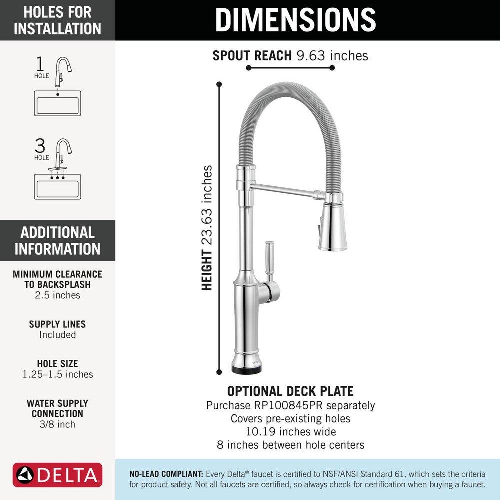 Single Handle Pull Down Touchless Kitchen Faucet in Lumicoat Chrome 