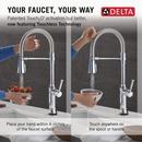 Single Handle Pull Down Touchless Kitchen Faucet in Lumicoat Chrome 