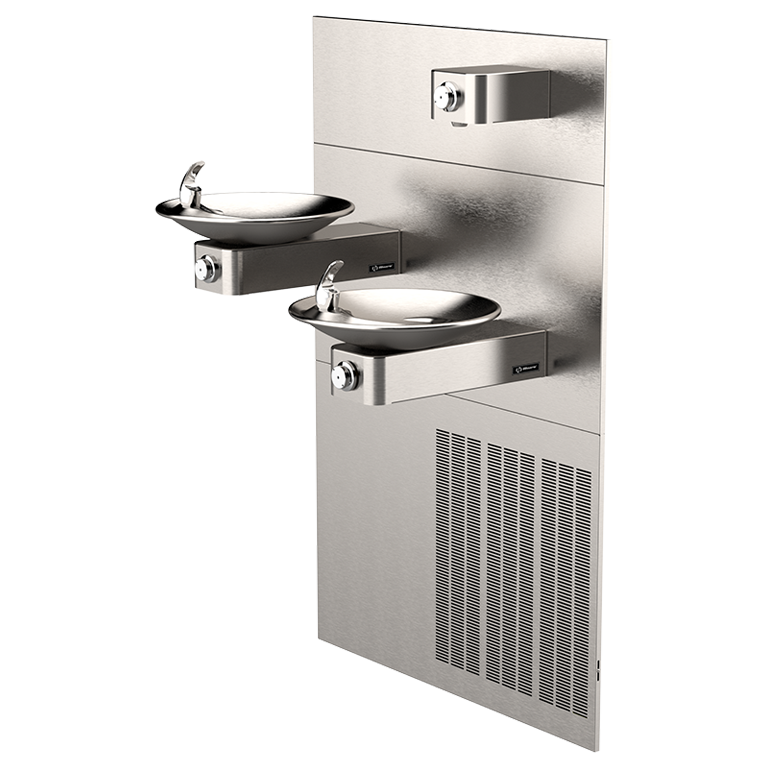 Haws&reg; Satin Stainless Steel Double Wall Mount Electric Drink Fountain 