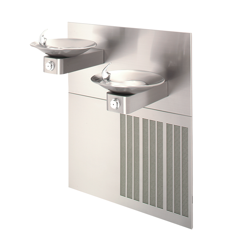 Haws&reg; Satin Stainless Steel Double Wall Mount Electric Drink Fountain 