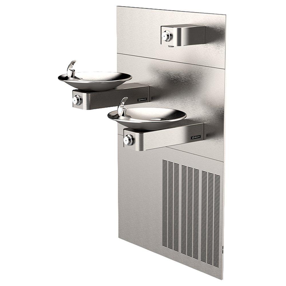 Haws&reg; Satin Stainless Steel Double Wall Mount Electric Drink Fountain 
