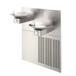 Double Wall Mount Electric Drink Fountain in Satin Stainless Steel