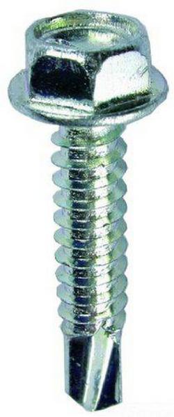 1 in. x 10 mm. Zinc Plated Hex Washer Head Self-Drilling & Tapping Screw (Pack of 100)