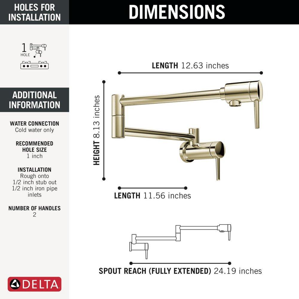 DELTA OTHER CONTEMPORARY WALL MOUNT POT FILLER 