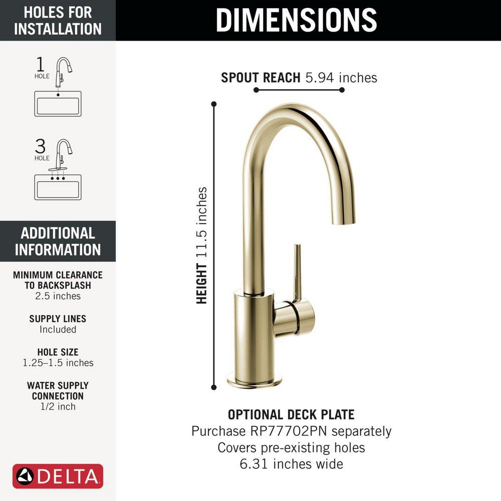 Single Handle Bar Faucet in Polished Nickel 