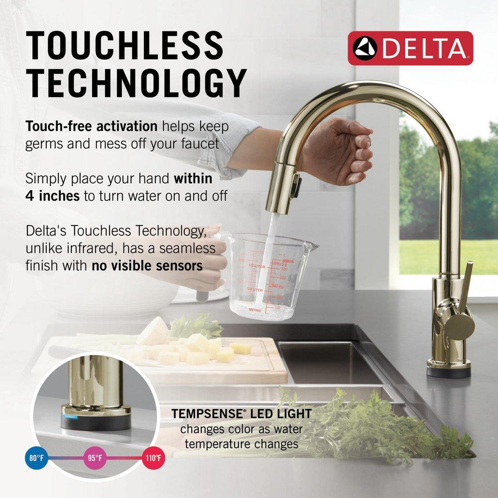 DELTA TRINSIC TOUCH2O TECHNOLOGY KITCHEN FAUCET WITH TOUCHLESS TECHNOLOGY 