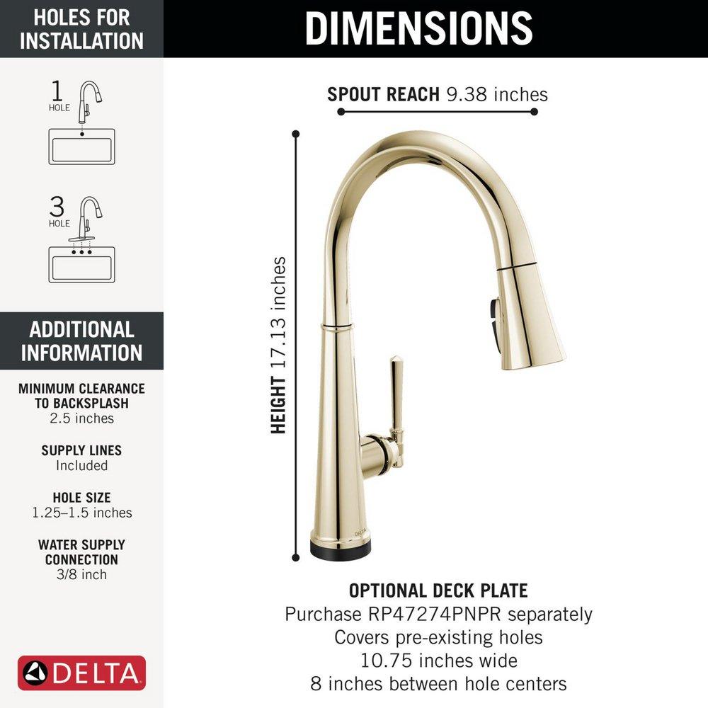 DELTA EMMELINE TOUCH2O TECHNOLOGY KITCHEN FAUCET WITH TOUCHLESS TECHNOLOGY 