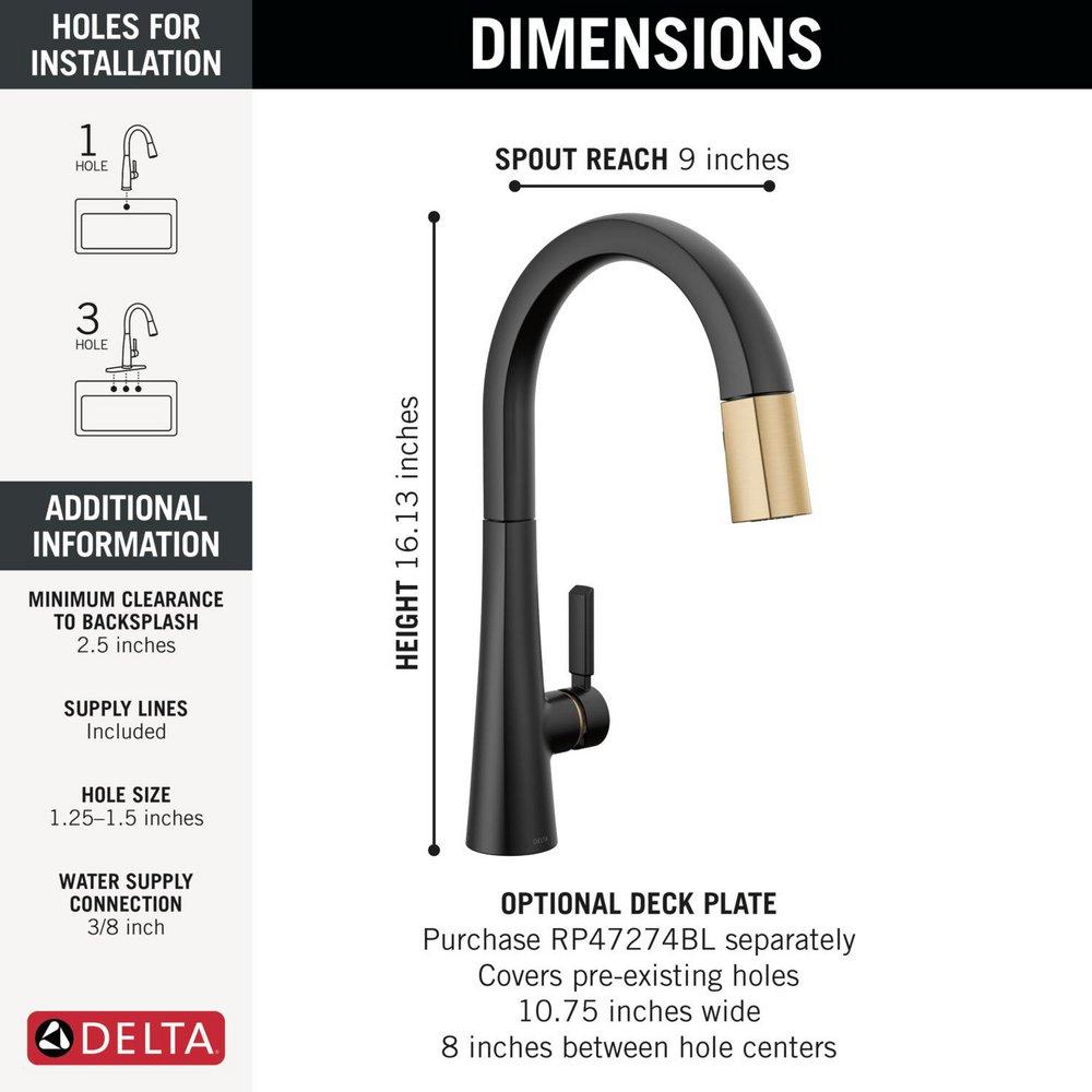 DELTA MONROVIA SINGLE HANDLE PULL-DOWN KITCHEN FAUCET 
