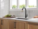 Single Handle Pull Down Kitchen Faucet in Matte Black with Champagne Bronze 