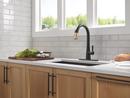 Single Handle Pull Down Kitchen Faucet in Matte Black with Champagne Bronze 
