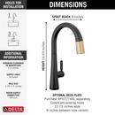 DELTA MONROVIA TOUCH2O TECHNOLOGY KITCHEN FAUCET WITH TOUCHLESS TECHNOLOGY 