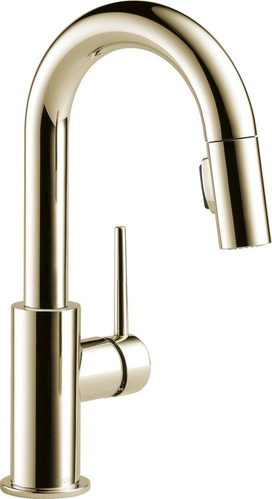 Single Handle Pull Down Bar Faucet in Polished Nickel 