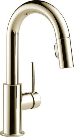 Single Handle Pull Down Bar Faucet in Polished Nickel