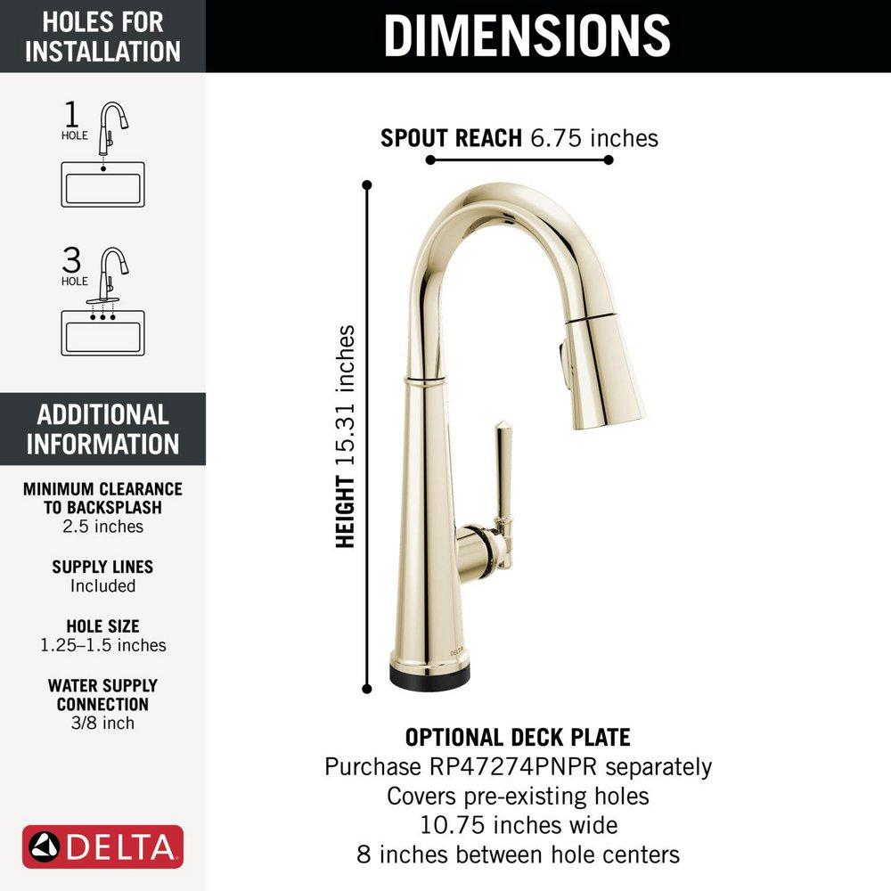 DELTA EMMELINE TOUCH2O BAR / PREP FAUCET WITH TOUCHLESS TECHNOLOGY 