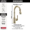 DELTA BRODERICK SINGLE HANDLE PULL-DOWN BAR / PREP FAUCET 