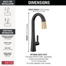 Single Handle Bar Faucet in Matte Black with Champagne Bronze 