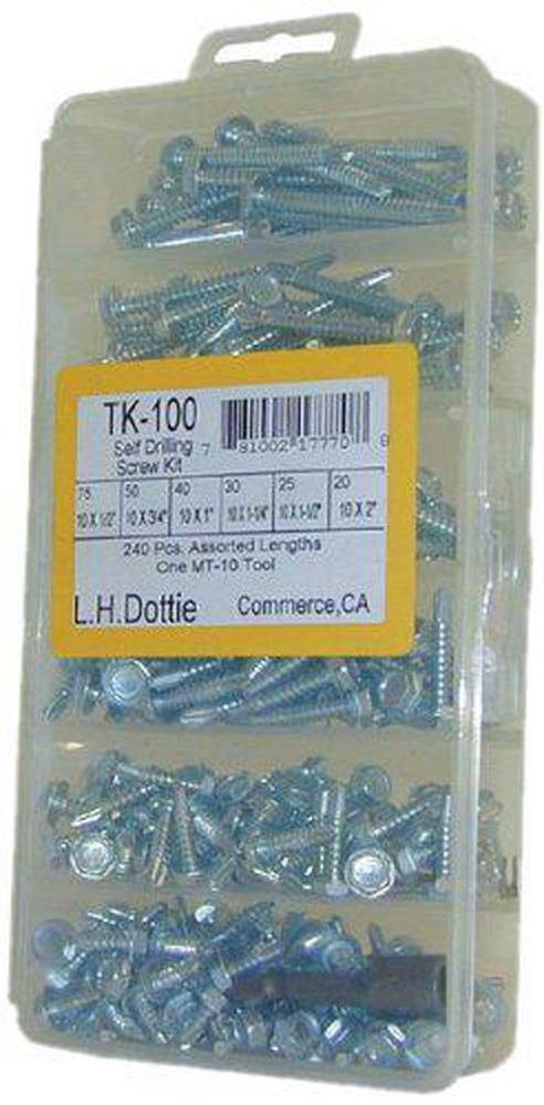L.H. Dottie Zinc Plated Hex Slotted Self-Drilling & Tapping Screw 