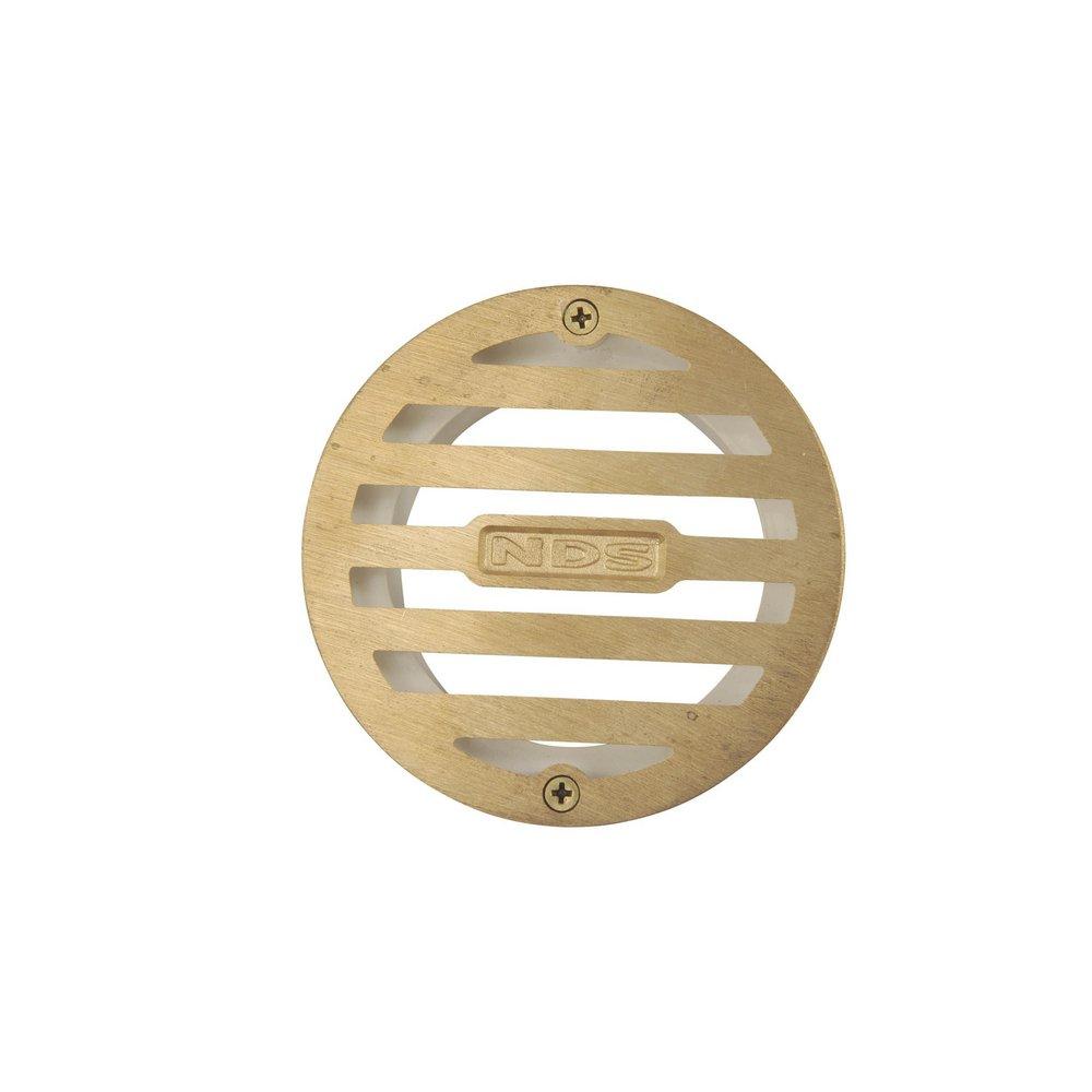 NDS Satin Brass Brass and Plastic Round Grate 
