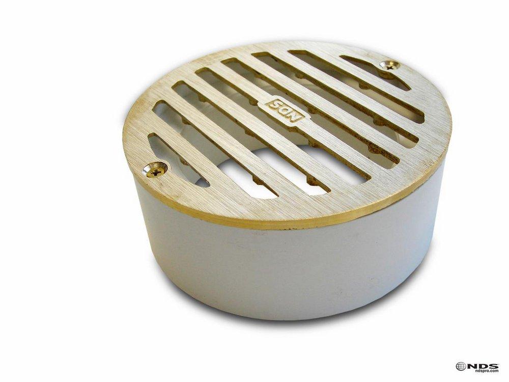 NDS Satin Brass Round Grate for 3 in. Schedule 40 Pipe Satin Brass 