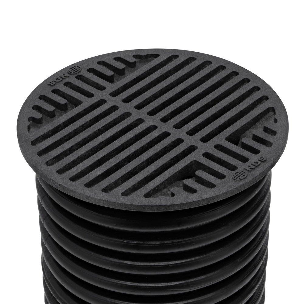 NDS Black 10 in. Round Grate Black 