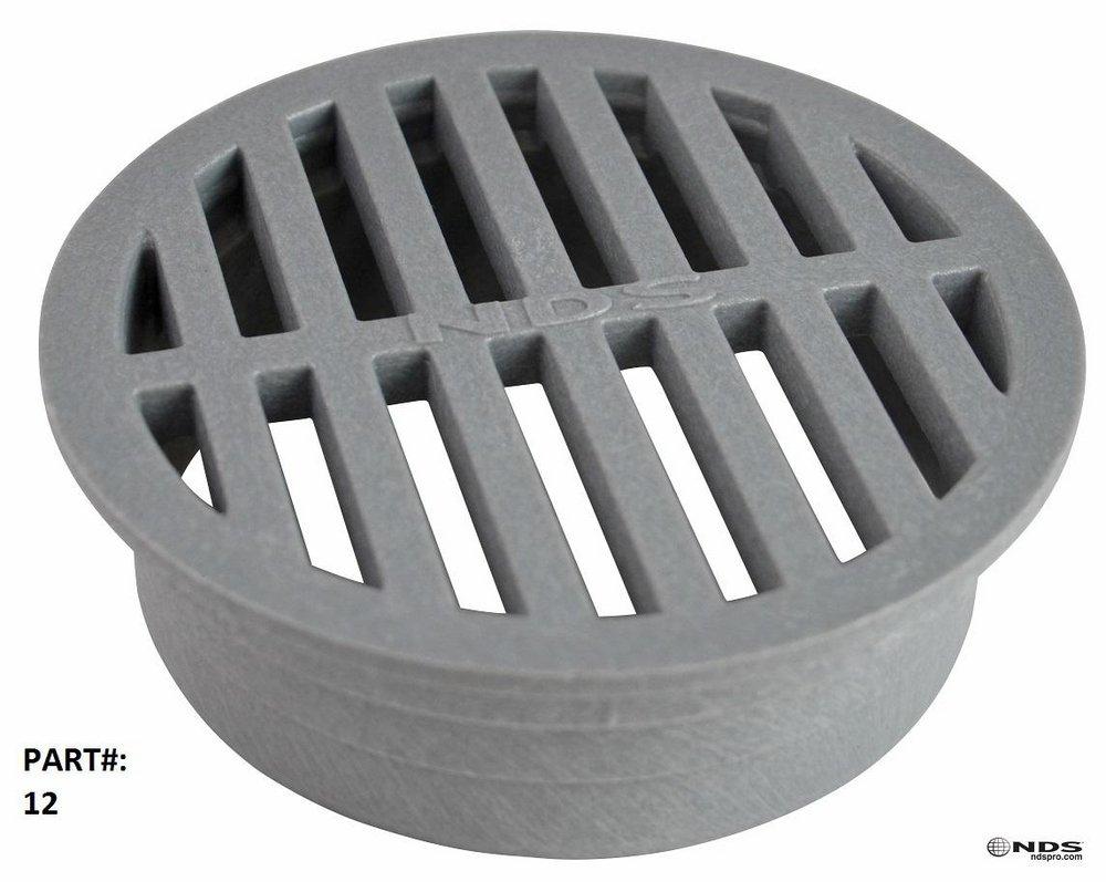 NDS Grey Round Grate Grey 
