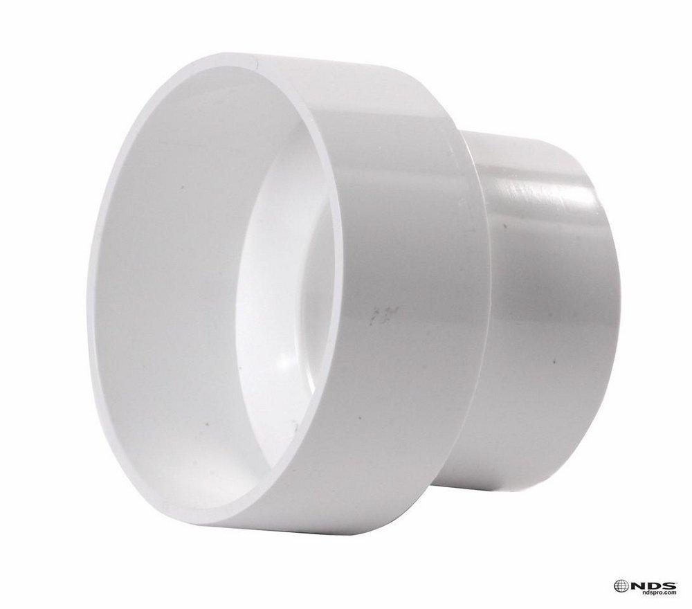 NDS White Hub PVC Sewer and Drain Coupling 