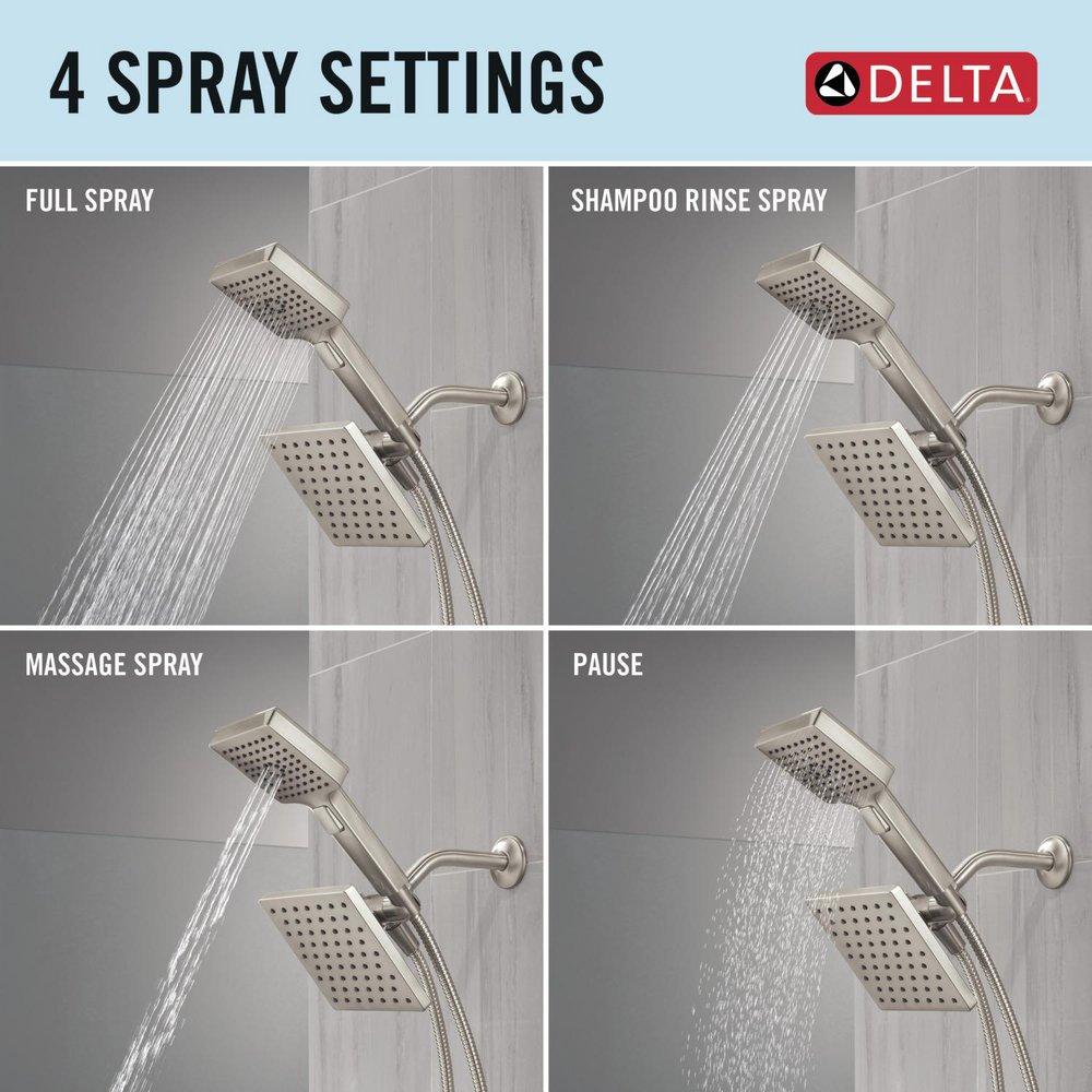DELTA UNIVERSAL SHOWERING COMPONENTS 5-SETTING TWO-IN-ONE COMBINATION SHOWER WITH ADDITIONAL MOUNT 