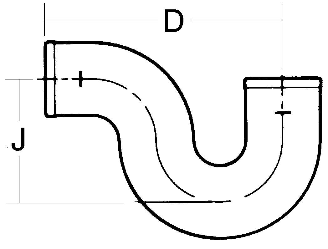 Black 3 X 2 No-Hub CI P Trap 