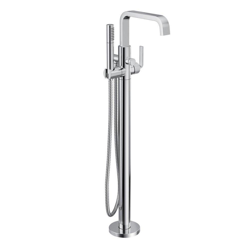 CHROME ONE-HANDLE TUB FILLER INCLUDES HAND SHOWER 
