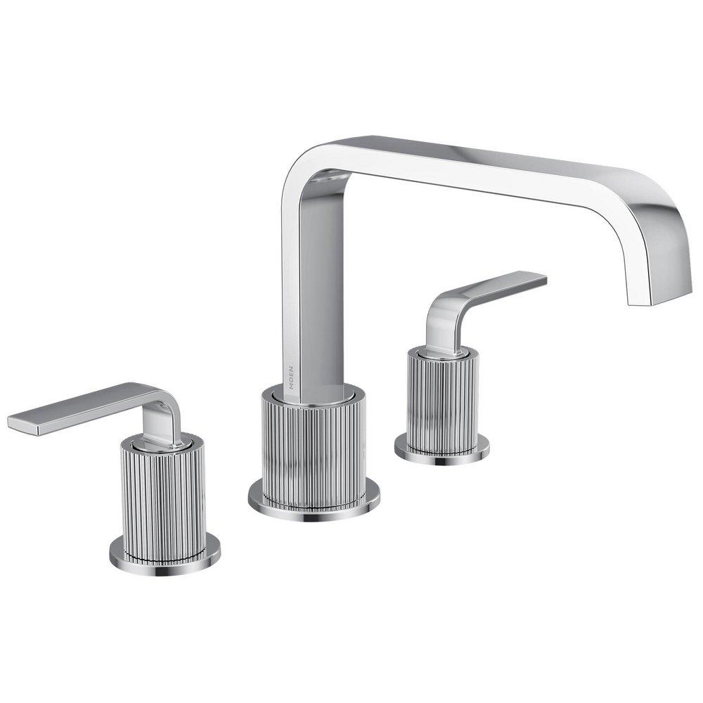 CHROME TWO-HANDLE HIGH ARC ROMAN TUB FAUCET 