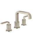 BRUSHED NICKEL TWO-HANDLE HIGH ARC BATHROOM FAUCET 