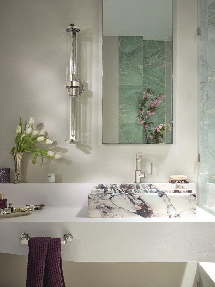 BRUSHED NICKEL/POLISHED NICKE HAND TOWEL BAR 