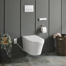 GLINDA DUAL-FLUSH WALL-MOUNT ELONGATED SMART TOILET WITH IN-WALL CARRIER - MATTE CHROME HARDWARE 