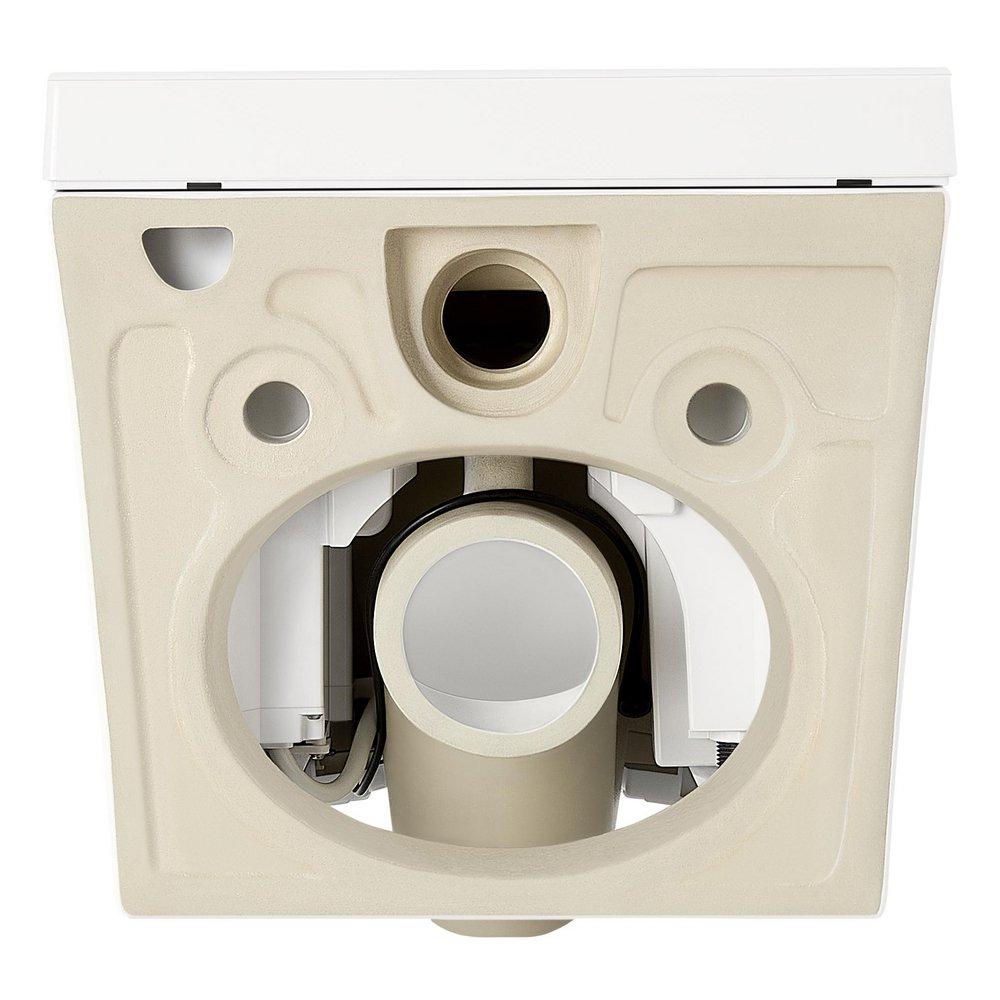 Signature Hardware White GLINDA DUAL-FLUSH WALL-MOUNT ELONGATED SMART TOILET WITH IN-WALL CARRIER 