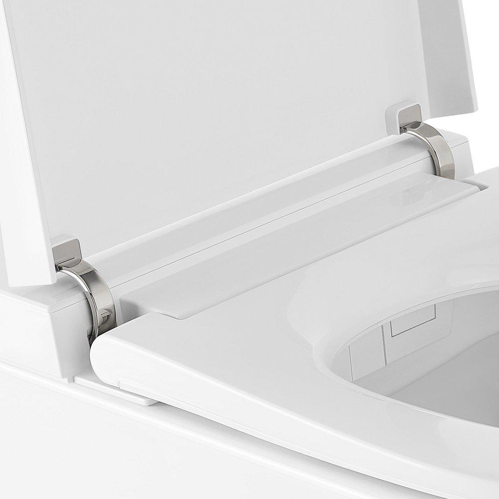 Signature Hardware White GLINDA DUAL-FLUSH WALL-MOUNT ELONGATED SMART TOILET WITH IN-WALL CARRIER 