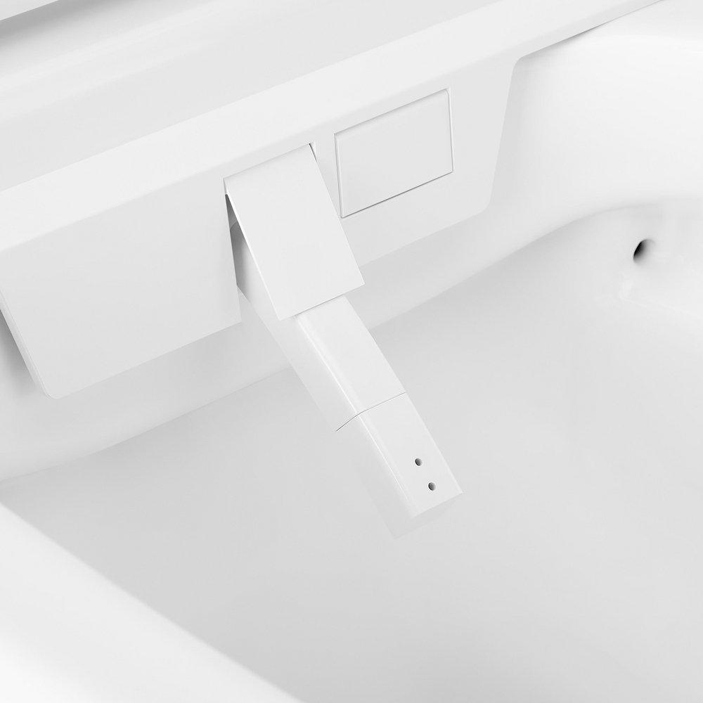 Signature Hardware White GLINDA DUAL-FLUSH WALL-MOUNT ELONGATED SMART TOILET WITH IN-WALL CARRIER 