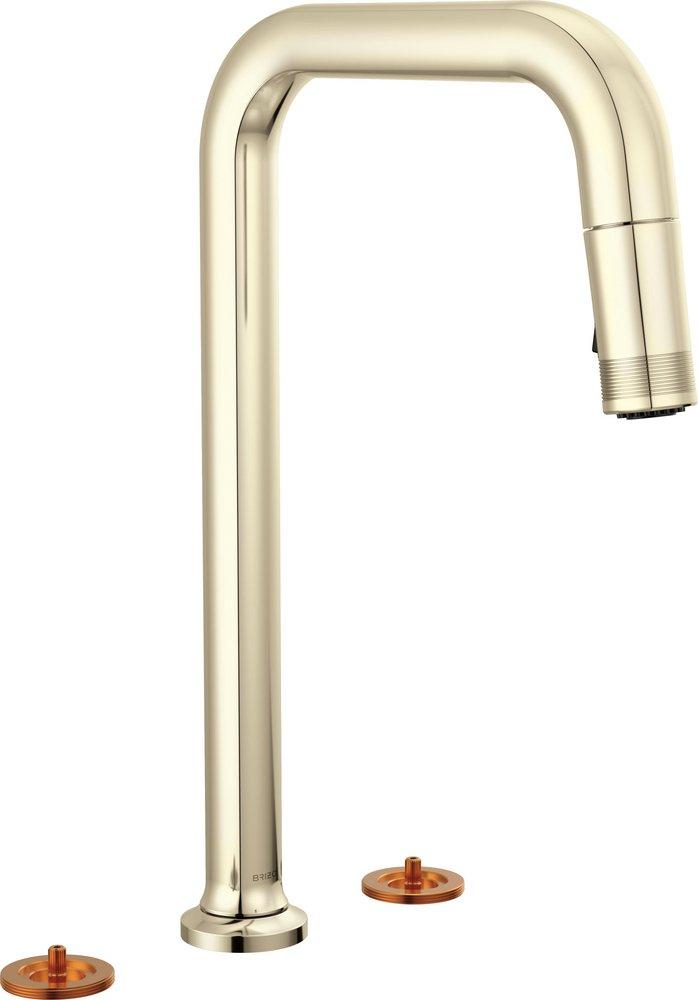 BRIZO KINTSU WIDESPREAD PULL-DOWN FAUCET WITH SQUARE SPOUT - LESS HANDLES 