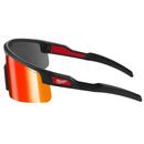 Wrap Around Safety Glasses with Red Mirrored Anti-Scratch Lenses 